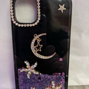 NWT iPhone 11 purple phone case with wrist strap. BLINGING !! ⭐️💎🦋